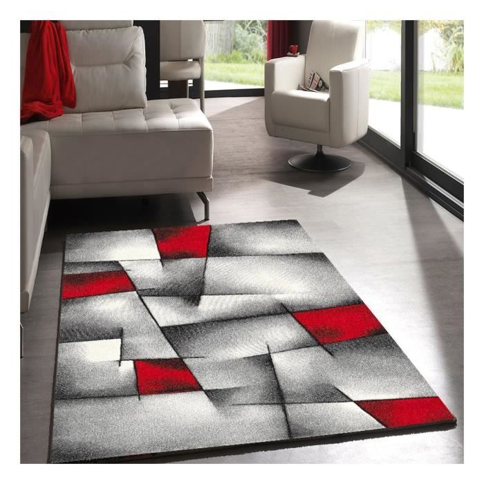 Tapis carré moderne UN AMOUR DE TAPIS BRILLANCE ULTIMATE Rouge 140x140 cm en polypropylène