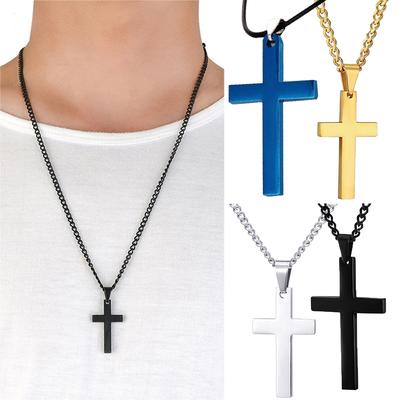 BLUELANS NECKLACE Wonderful Alloy Necklace Jewelry Christmas Simple Cross Day Men Pendant Chain Women Present