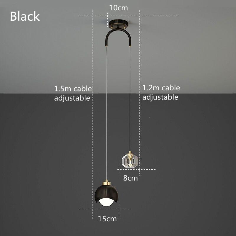 

Modern Bedroom Ceiling Pendant Light Gold/Black Ceiling Chandelier Hanging Lamp Crystal Bedside Hang Light Decorations Lighting чёрный