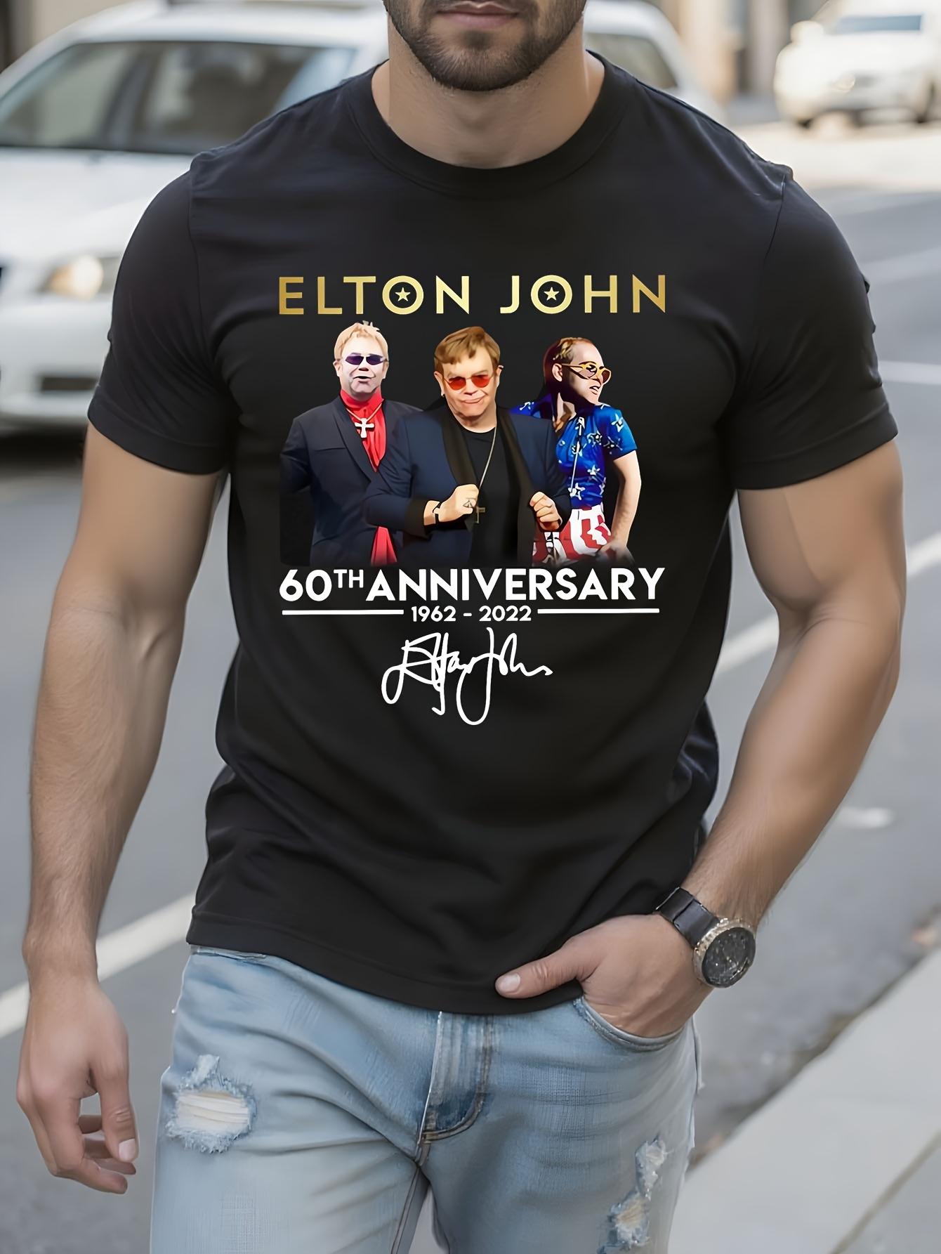 Elton John 60th Anniversary 1962-2022 Signature T-shirt L