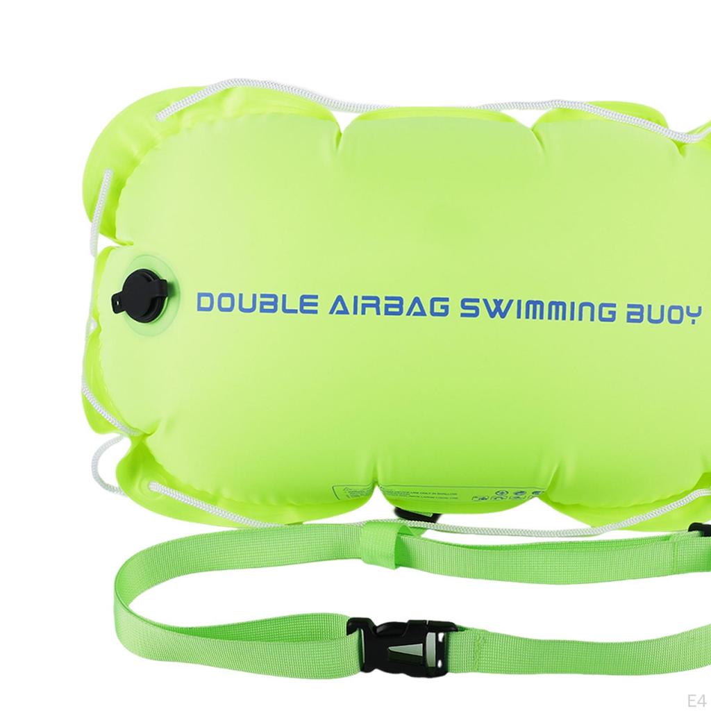 Floating Swim Buoy for Swimmers with Compact Waist Belt 12kg Folding Double Inflatable Cushions
