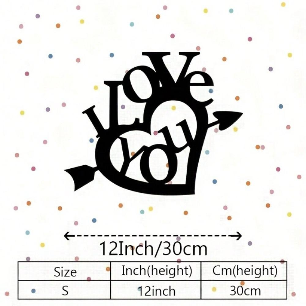 LOVE Arrow Metal Wall Art Romantic Gift Black Iron Indoor Outdoor Wedding Valentine Decor