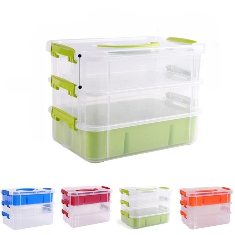 3-Schichtige Multifunktionale Aufbewahrungsbox Mehrschichtiger Transparenter Kunststoff-Organizer-Koffer Trompetenförmige PP-Box Aufbewahrungsbehälter Box
