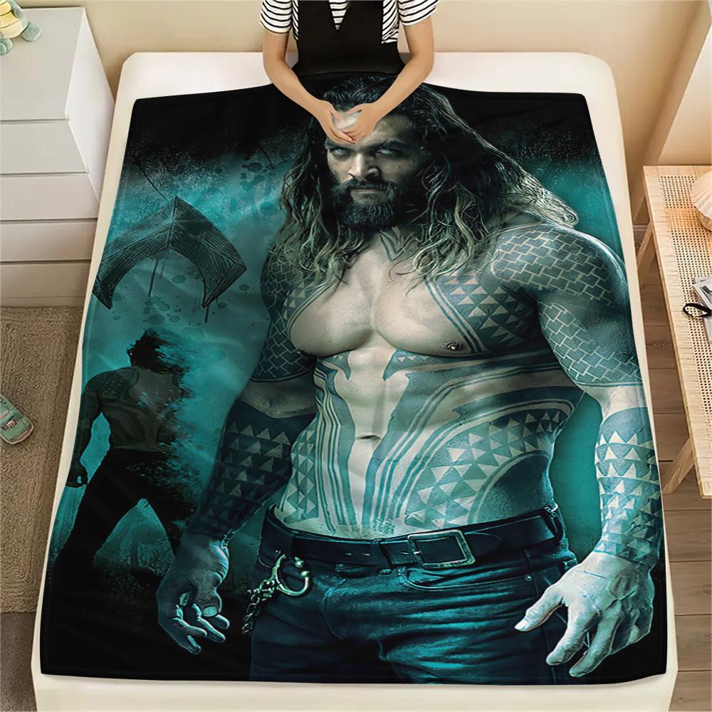 1Pc King of Ocean Print Flannel Blanket, High Quality Comfortable for All Seasons, Home Decor, Warmth and Comfort, Perfect for Gifts