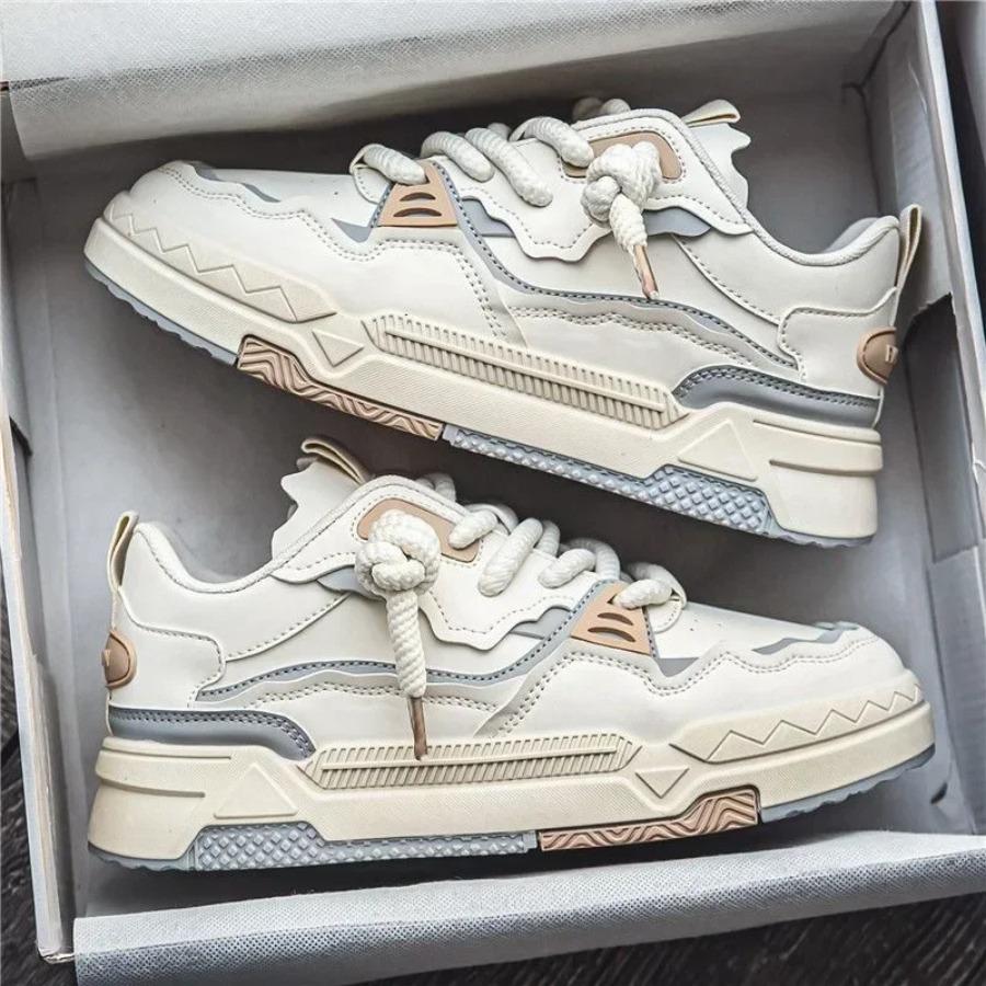 Trend Shoes for Men Bread Shoes Weaving Lace Up Male Sneakers Man Patchwork Sneakers Streets Hip Hop Chunky Men's Sports Shoes