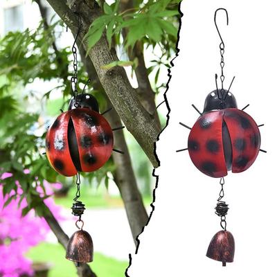 Painted Ladybug Hanging Bell Unique Animal Wind Chimes Pendant 3D Hanging Wind Chimes  Outdoor