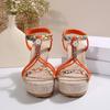 Scarpe Estive da Donna con Zeppa, Sandali da Donna Casual Taglie Forti con Trecce e Punta Aperta