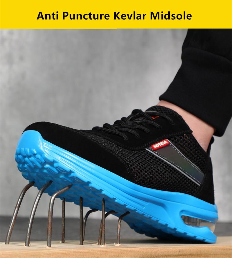 summer breathable mesh safety shoes anti puncture safety sneakers steel toe work boots construction work shoes for man women
