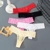 Mutandine da donna con motivo floreale ricamato moda tinta unita Slip a vita bassa da donna Intimo da notte