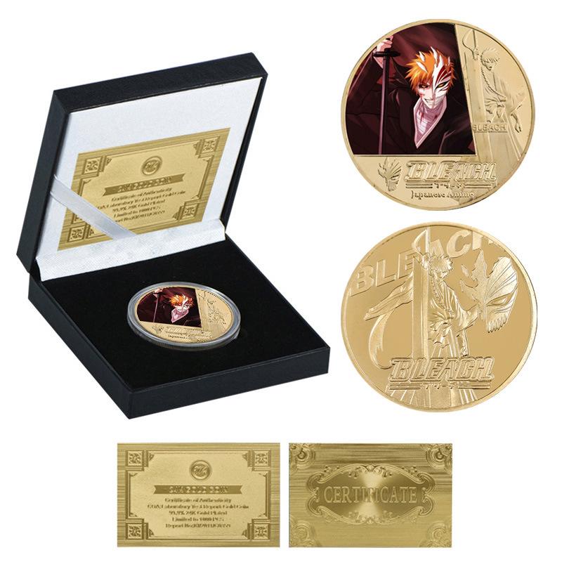 Death God Kurosaki Ichigo Anime Die-cast Metal Commemorative Coin Badge Gift
