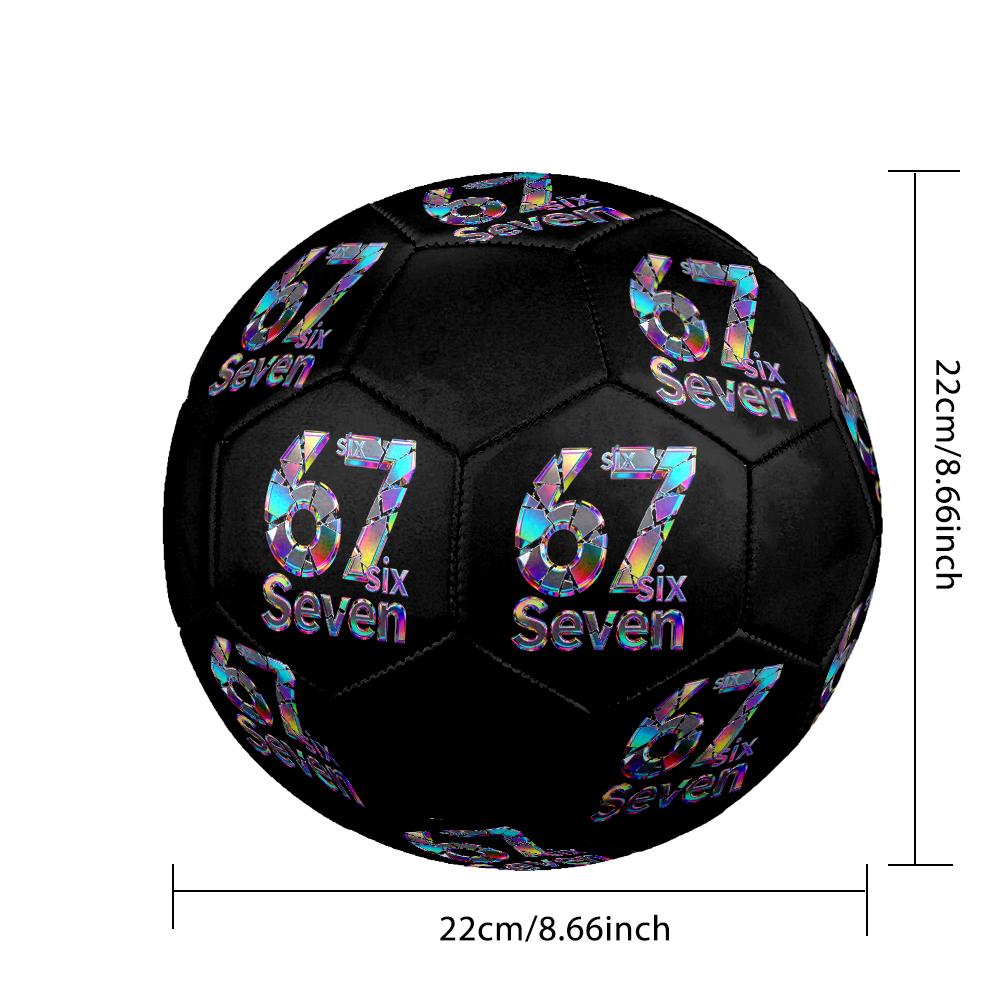 Six and Seventeen Indoor Soccer Ball Colorful Machine Stitched PVC Size 5 Team Training Competition Ready Durable High-Bounce Cool Sports Gift