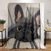 French Bulldog On Cozy Blanket Patterned Flannel Blanket Perfect for the Bedroom Living Room, Sofa, or a Little Nap