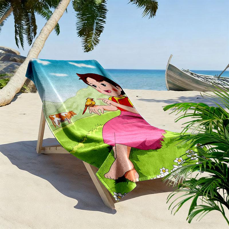 Heidi Flicka Strandhandduk, Stor Mjuk Snabbtorkande Handduk för Strand Camping Simning