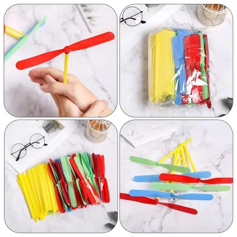 10/20pcs Novelty Plastic Bamboo Dragonfly Propeller Outdoor Classic Toy Kid Gift RotatingFlying Arrow Multicolor Random Color