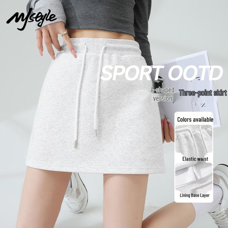 MJ STYLE Women s Drawstring High-Waist A-Line Mini Skirt M