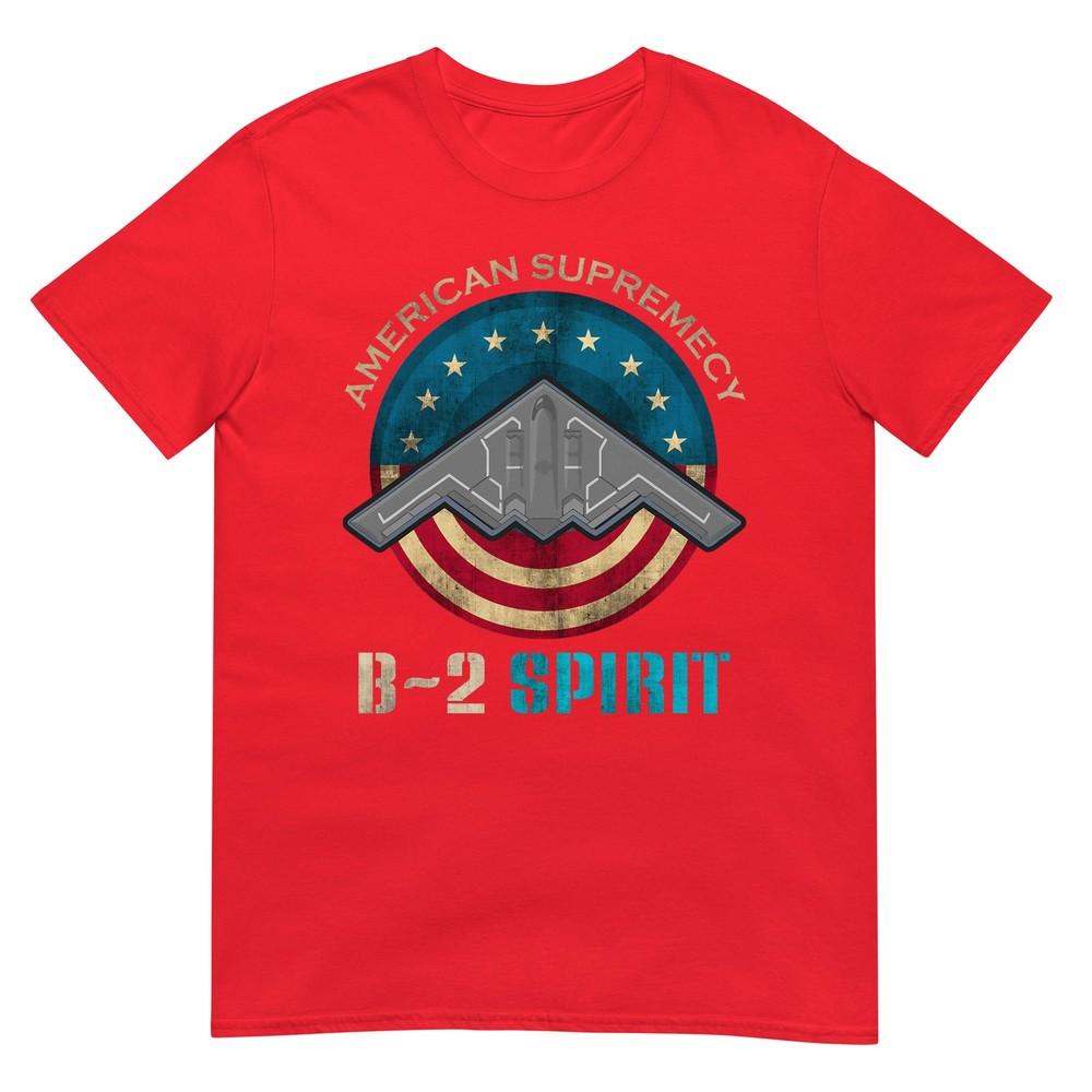 B2 Spirit Stealth Fighter American Airplane Patriotic Flag Tshirt S