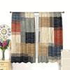 Patchwork checkered printed curtains, Christmas decorations, bedroom and living room, home decoration, room decoration