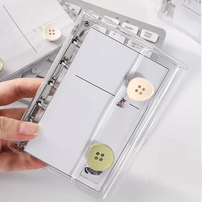 M5 Double Button Cover Transparent Loose Leaf Binder Cover Journal Sketchbook Accessories Diary Office Supplies