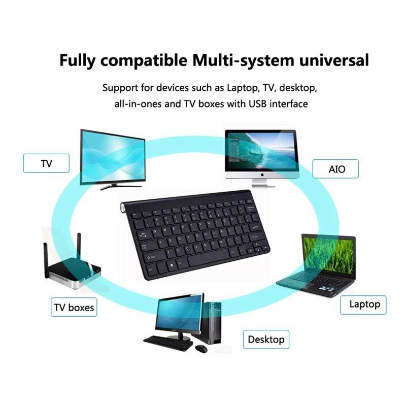 Wireless Keyboard Mouse Combo 2.4G Mini Portable Wireless Keyboard and Mouse for Windows Mac Android
