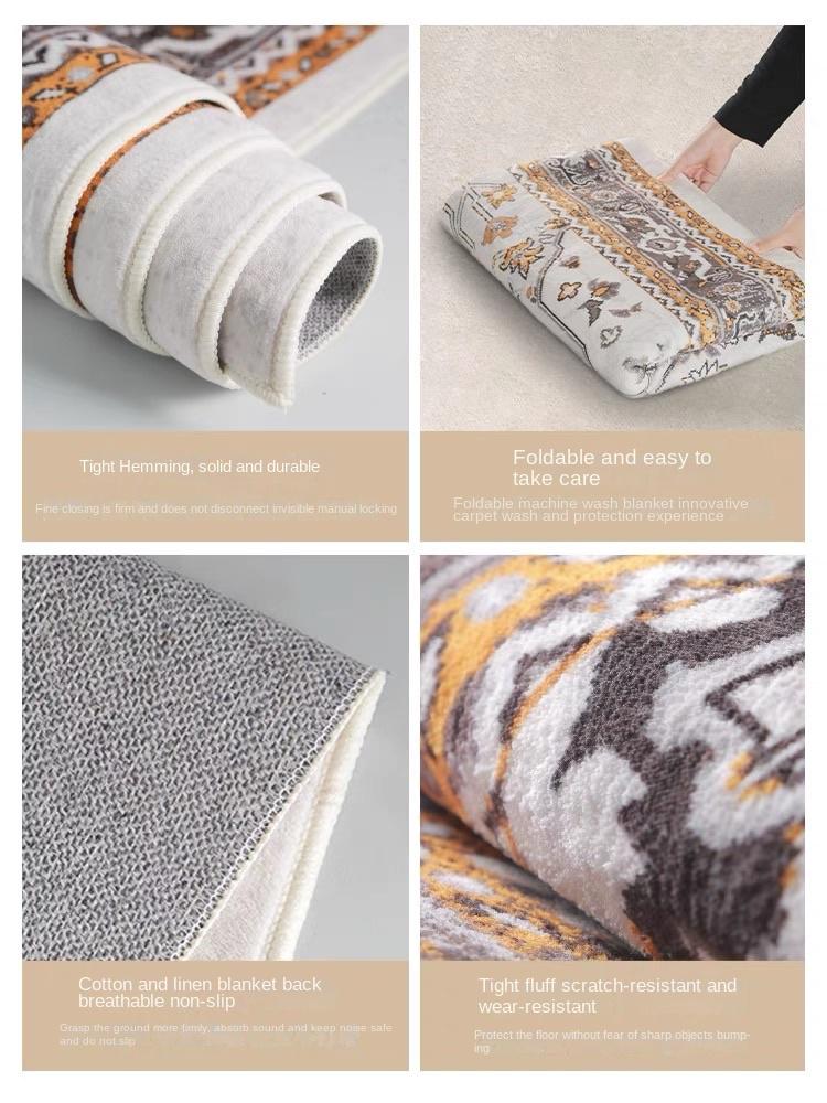 Americký Retro Praný Zadní Imitace Kašmírový Koberec Obývací Pokoj Pohovka Konferenční Stolek Deka Domácnost Ložnice Podlahová Rohož