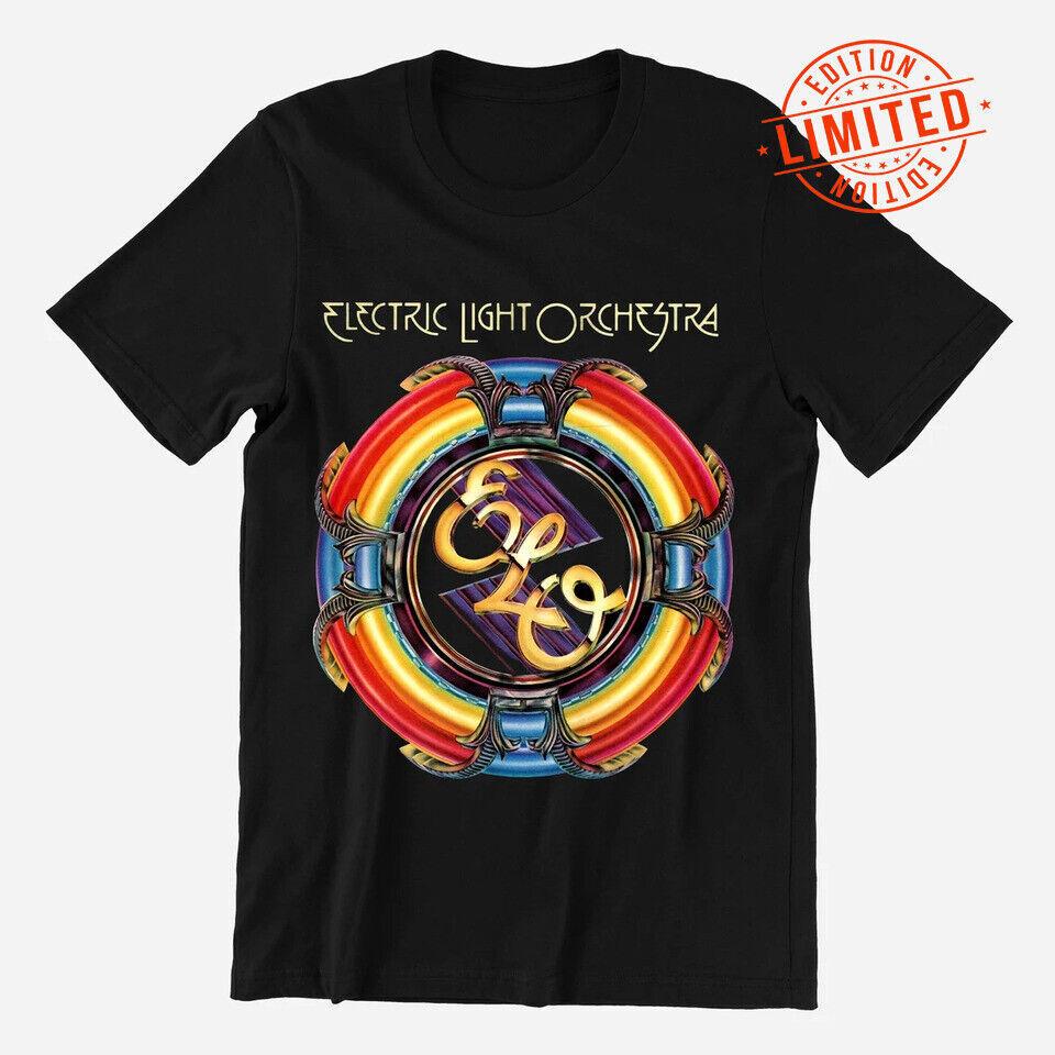 Хлопковая черная футболка унисекс с логотипом группы Electric Light Orchestra ELO, все размеры S