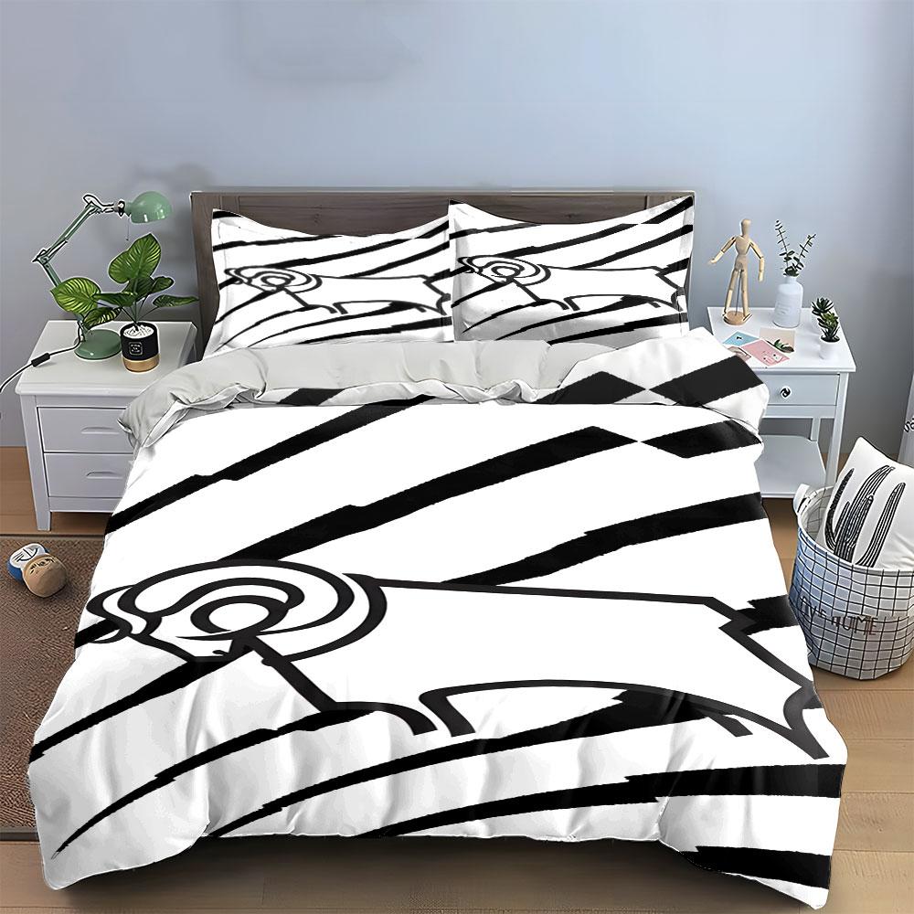 Ram illustration with stripes. Bedding sets Duvet cover sets Duvet covers Pillowcases(1 * Duvet Cover 2 * Pillowcases without duvet insert)
