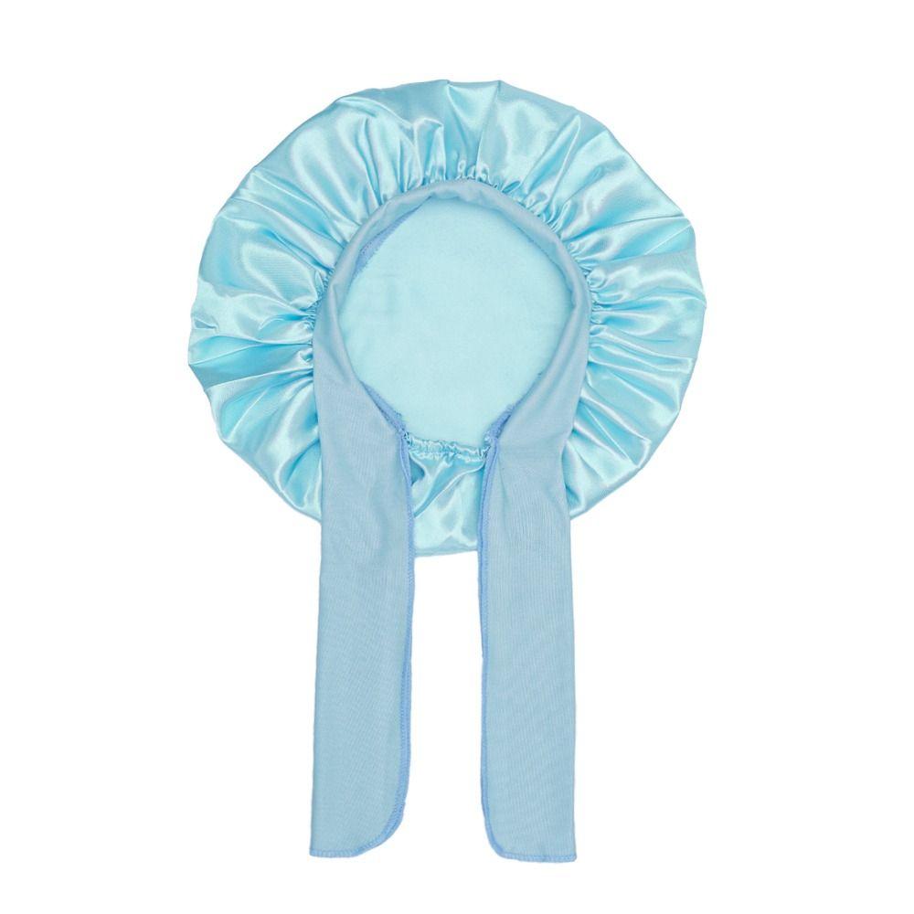 Adjustable Elastic Silk Sleeping Cap Tie Band Hair Protection Bonnet For Curly Natural Hair
