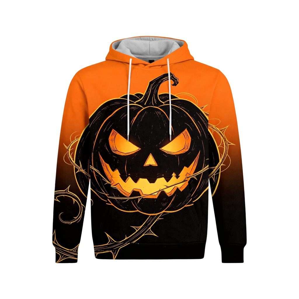 Men's Halloween Print Pullover Hoodie Long Sleeve Sweatshirt