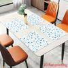 Set di 4 Tovagliette Quadrate Bianco Blu Stampa Stelle Poliestere Sottile 12x18 Pollici per Sala da Pranzo Minimalista Decorazioni per la Casa delle Vacanze