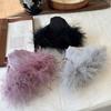 Korean Style Satin Triangle Shark Clip Plastic Women Hairgrips Fluffy Feather Hair Claw  Banquet