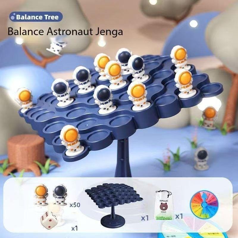 

Дерево-балансир «Астронавт», детская игрушка и настольная игра, интерактивная обучающая игрушка для родителей и детей для развития логического мышления и концентрации Large Astronaut 50 + Plate + Bag + Dice