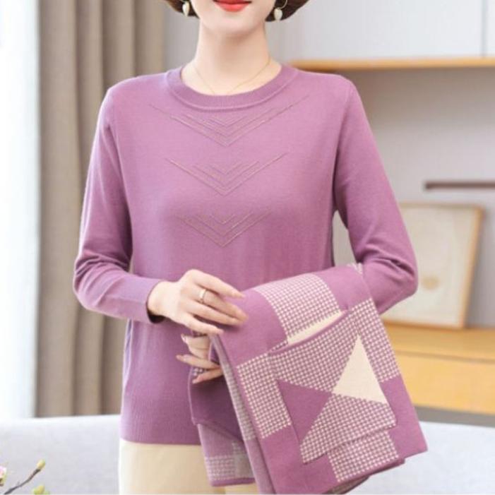 2pcs Fall Winter Women's Knitted Tops Set Plus Size Knitted Cardigan Pullover Sweater Two-Piece Set Open-front Cardigan Jacket Knitted Sweater Outfits
