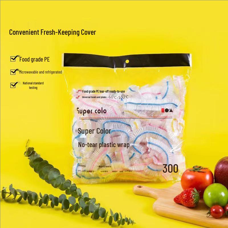 Extra Large, Extra Thick Disposable PE Cling Film with Colorful Elastic for Household Use