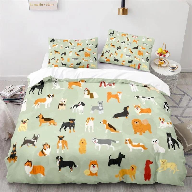 Cartoon Animal Duvet Cover King Twin For Kids Girls Boy Teen Kawaii Dinosaur Dog Comforter Cover Microfiber 3D Print Bedding Set