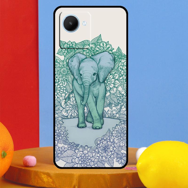 Cute Elephant For Realme C75 C71 C55 C53 C67 C61 C33 C63 C51 10 11 12 13 14 15 Pro Plus C65 GT7 Pro Case