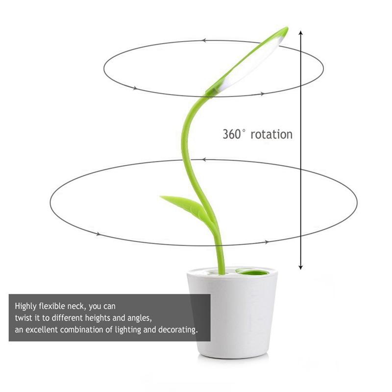 

Flexible USB Touch Desk Lamp, Rechargeable Student Study Desk Lamp, Can Be Used As A Pen Holder, Bean Sprout Desk Lamp-B61B світло-зелений колір