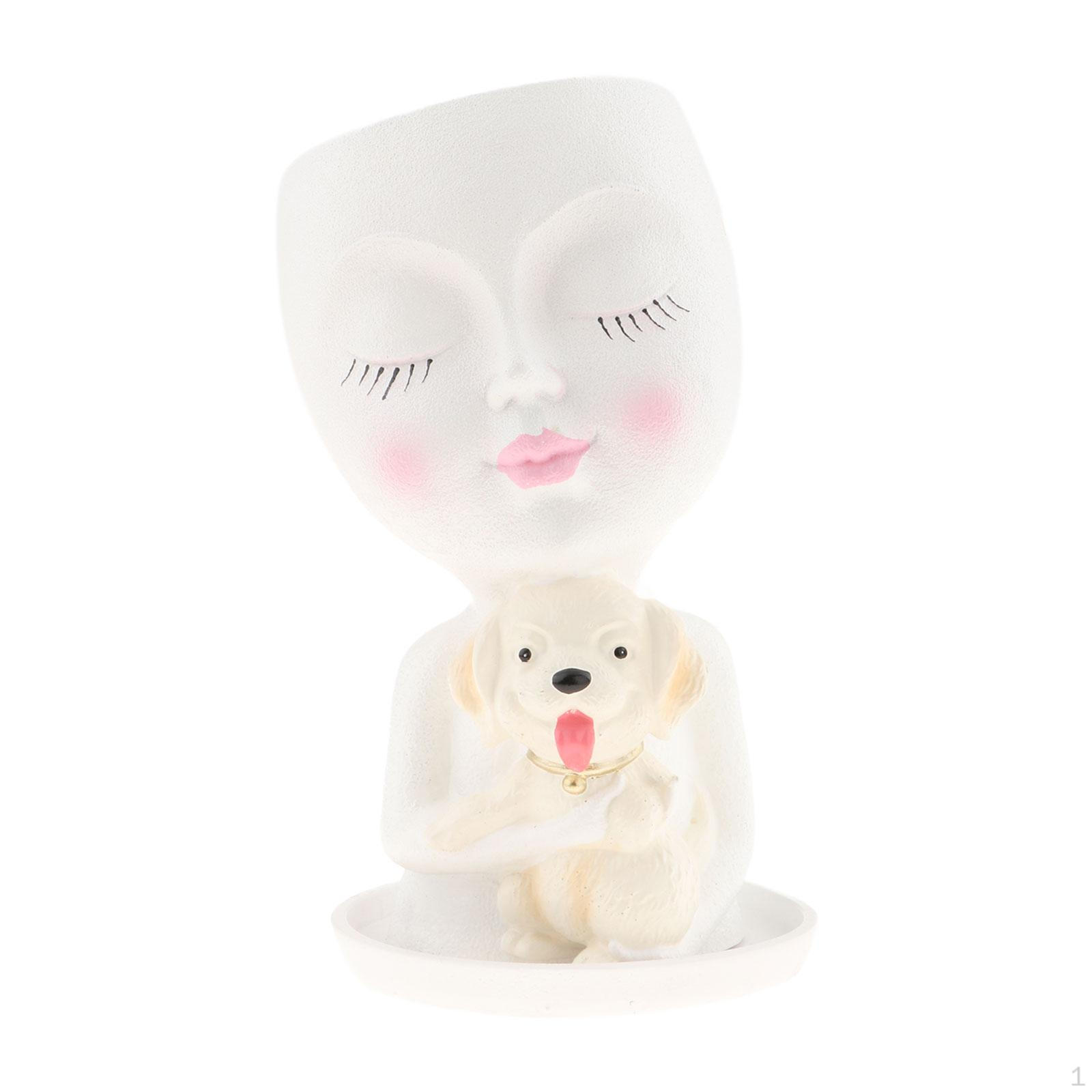 

Очаровательное кашпо в форме головы девушки для использования в помещении и на открытом воздухе White