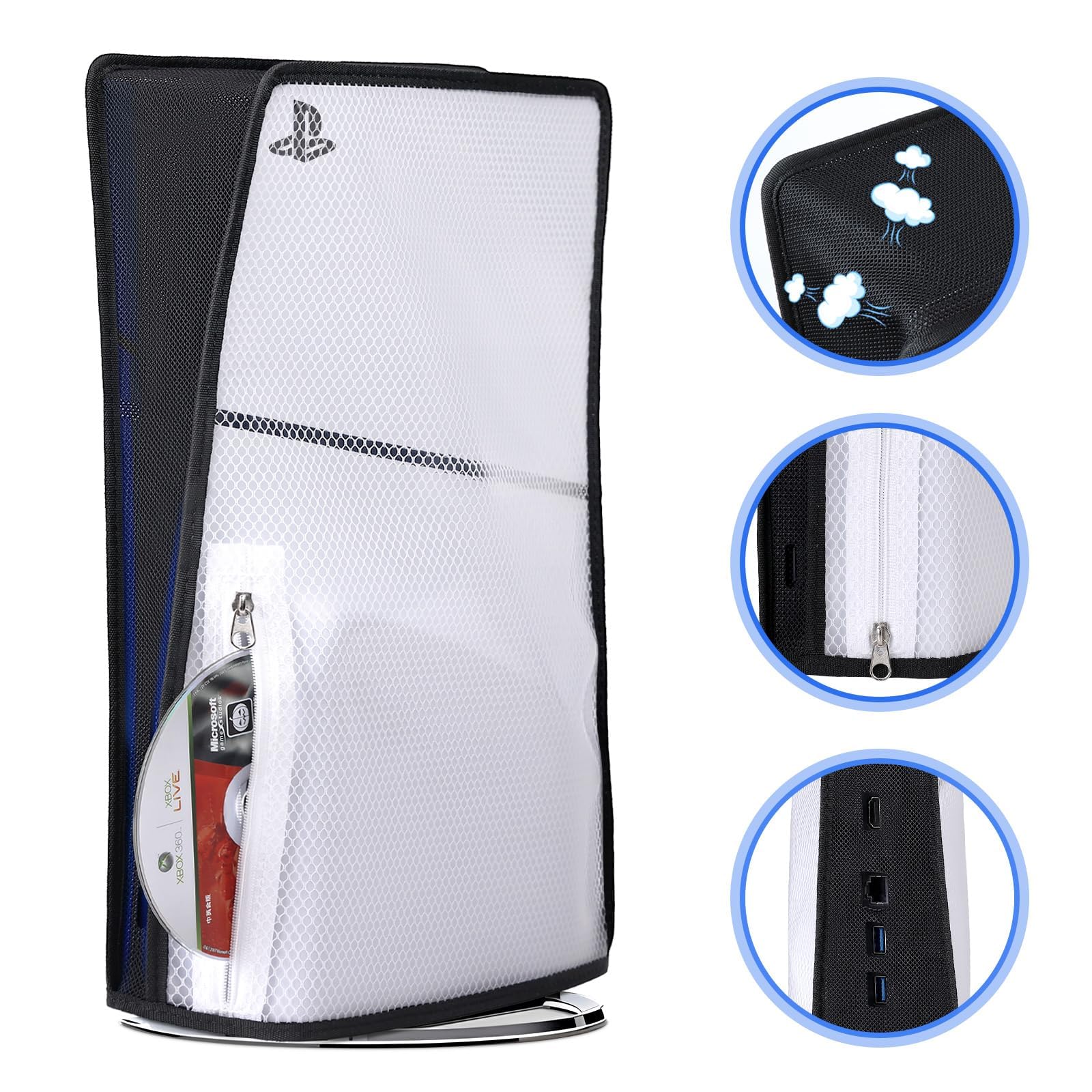 

Nepagz PS5 Slim Dust Cover Transparent Breathable Dustproof Scratch Resistant Easy to Install and Remove Applicable PlayStation 5 Slim Regular Version