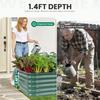 5×3×1.4FT Galvanized Raised Garden Bed Outdoor Metal Raised Garden Bed Kit Large Planter Raised Beds 4 In1 Modular Raised Plant