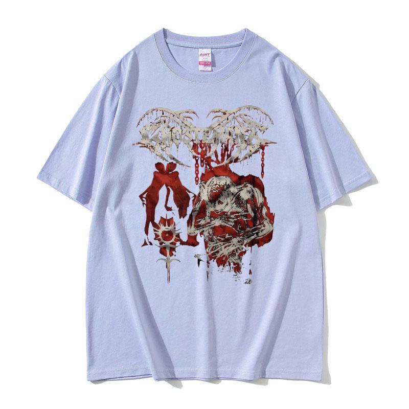 Ghostemane Print T-shirt Short Sleeve Men's Gothic Oversized T Shirt Male Streetwear Men Women Fashion Vintage Metal Rock Tshirt