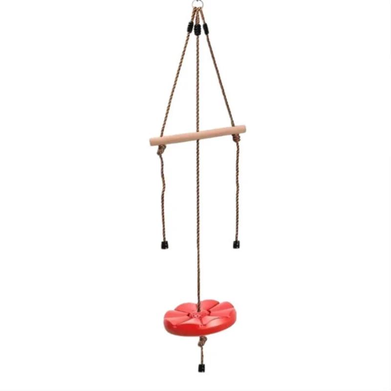 

Children s Disc Swings Monkey Pole Petal Shaped Swings Indoor Outdoor Backyard Toys Plastic Disc Swings Kids Exercise Equipment червоний