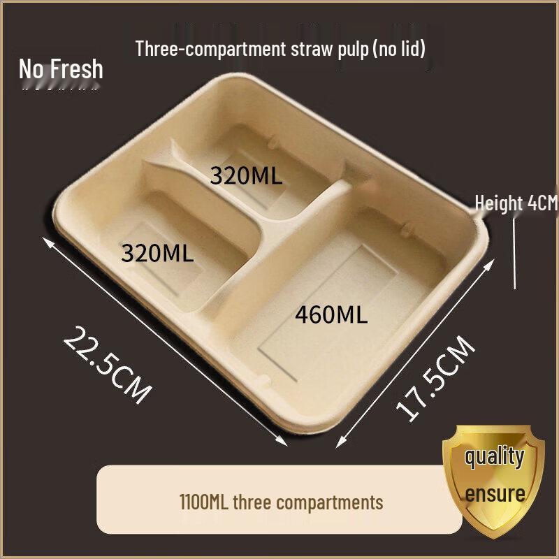 Eco-friendly Disposable 4-Compartment Pulp Meal Box