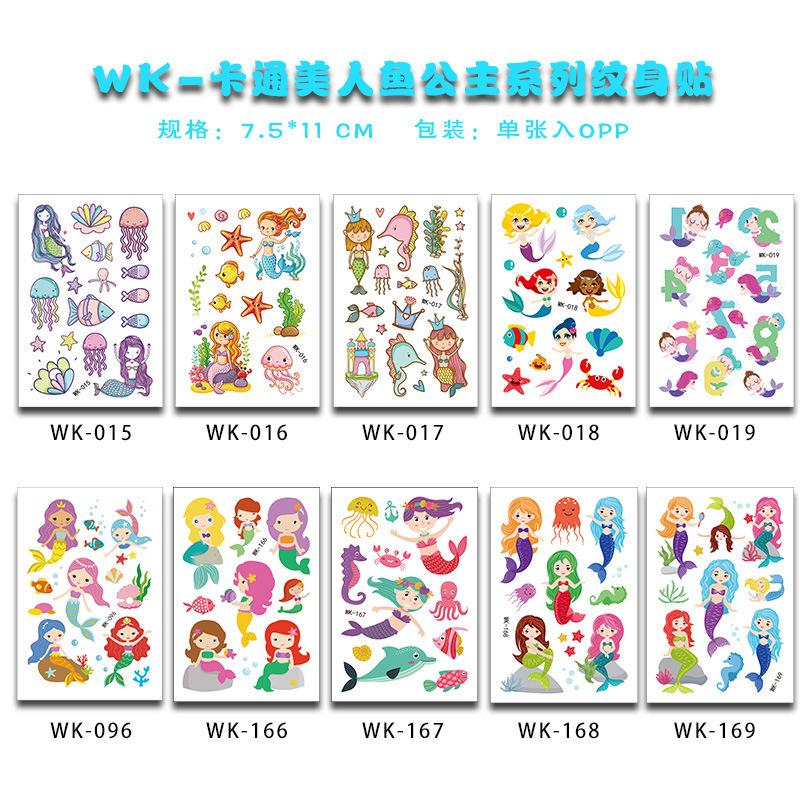 Pink Vintage Girl Waterproof Tattoo Sticker, Girls Party Children'S Makeup Face Sticker Set