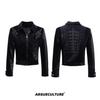ins Harajuku temperament popular literature lazy trend simple new snake skin pattern embroidery rivet splicing leather jacket