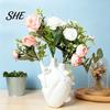 Realistic Heart Sculpture Shaped Flower Vases, Resin Vase, Creative Holder, Modern Art Vase Style Decorative for Home Wedding Valentine Gift