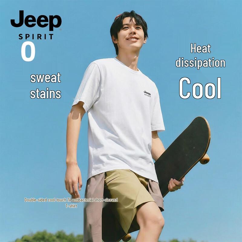 

JEEP SPIRIT Men s 7A Antibacterial Double Cooling Loose Fit T-Shirt M