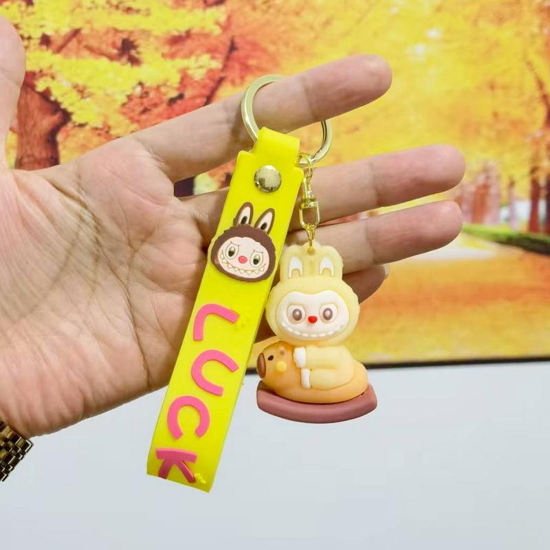 Colorful Cartoon Pvc Sheep Keychain Adorable Soft Keyring for Bags and Cars