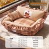 L-shaped Cooling Quilted Dog and Cat Mat with Backrest for All Seasons