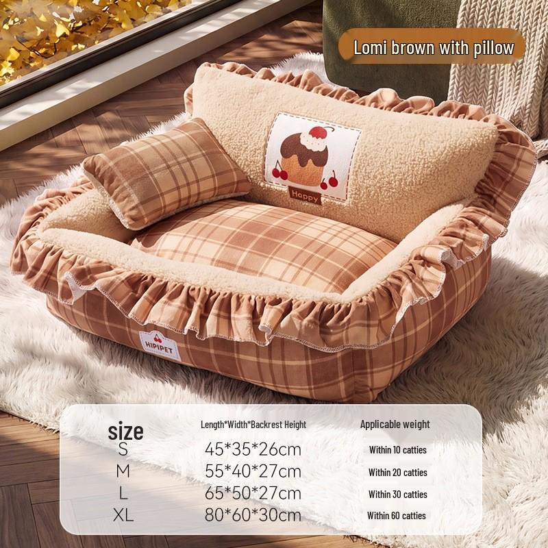 L-shaped Cooling Quilted Dog and Cat Mat with Backrest for All Seasons