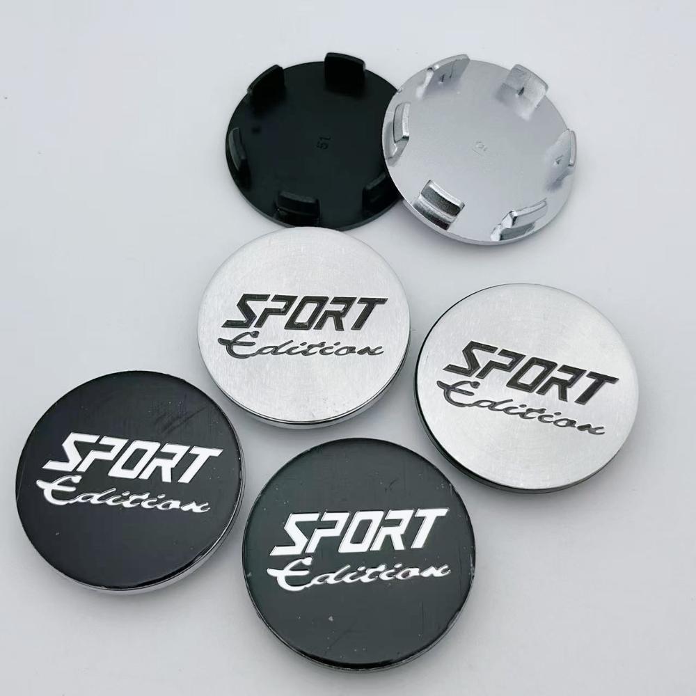 4pcs 51mm Sport Edition Logo Emblem Car Wheel Center Caps Wheel hubcaps Auto Rim Centre Cover Black/Sliver Car Accessories